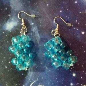 Blueberry kandi bead earrings.